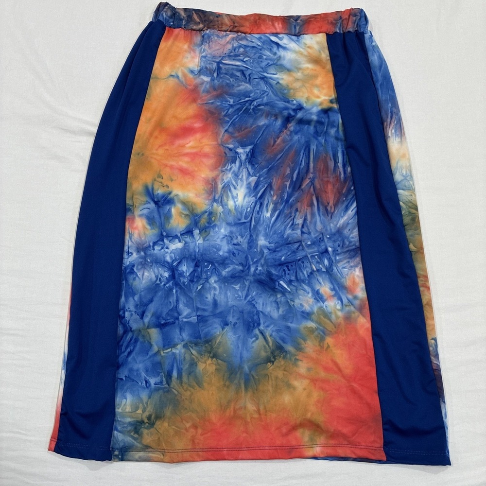 Zadie B's Tie-Dye Midi Skirt Lined W/ Built-In Leggings Women's XL Colorful USA